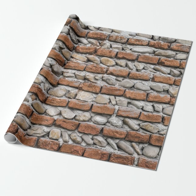 Papel De Regalo Muro de ladrillos marrones (Desenrollado)