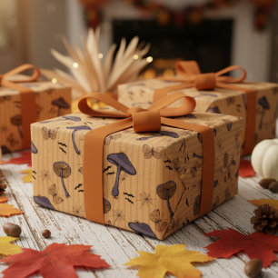 Papel De Regalo Musambre y mariposa de Halloween con mostaza a ray