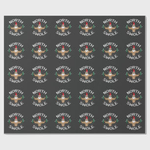 Papel De Regalo Músculo divertido del norte Swan Santa Navidades F