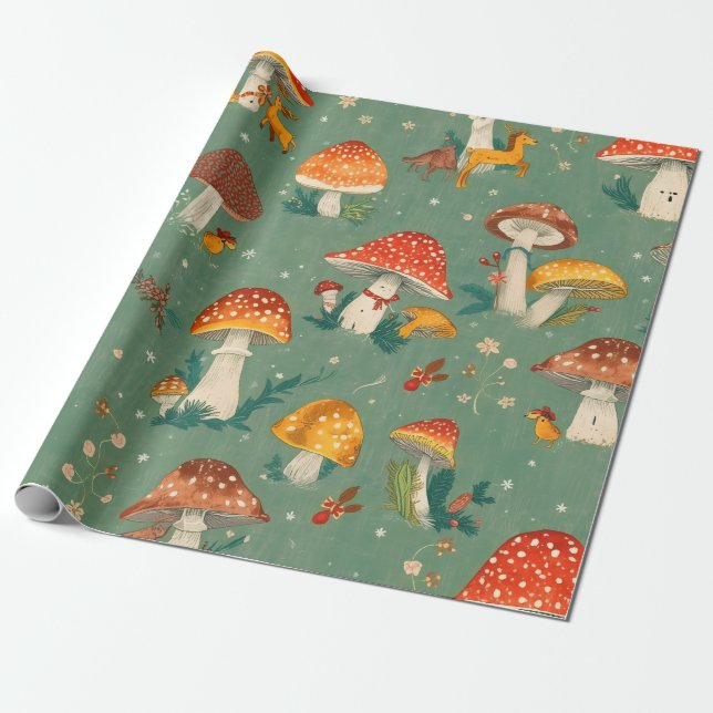 Papel De Regalo Mushroom (Desenrollado)