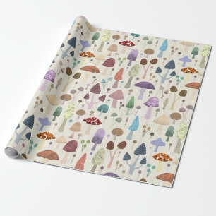 Papel De Regalo Mushroom Light Cute