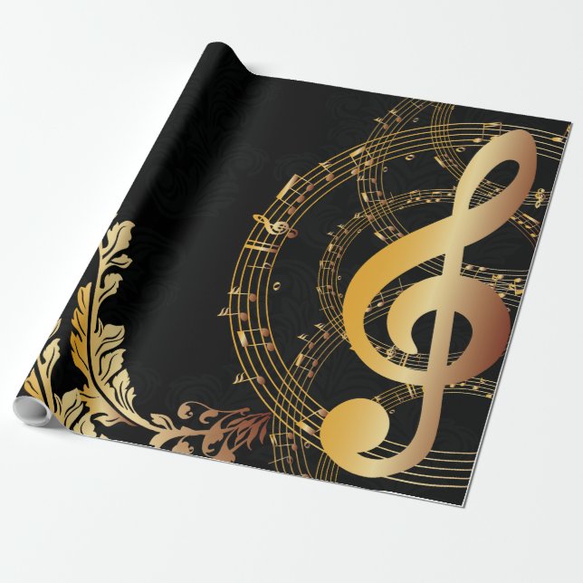 Papel De Regalo Music Note elegante Luxury (Desenrollado)