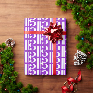 Papel De Regalo Música blanca Clave de Tenor / Alto sobre fondo pú