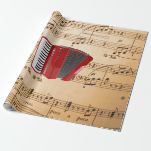 Papel De Regalo Música de acordeón, diseño popular,
