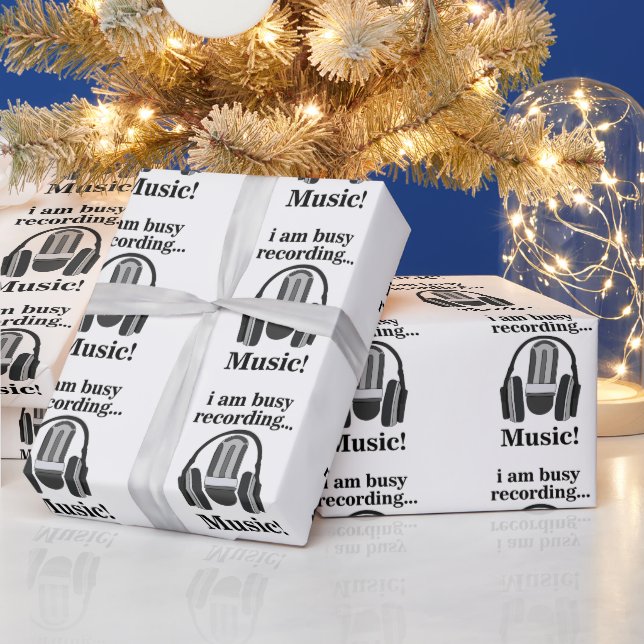 Papel De Regalo Música de grabación de auriculares con micrófono (Vacaciones)