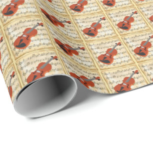 Papel De Regalo Música de hoja de violín