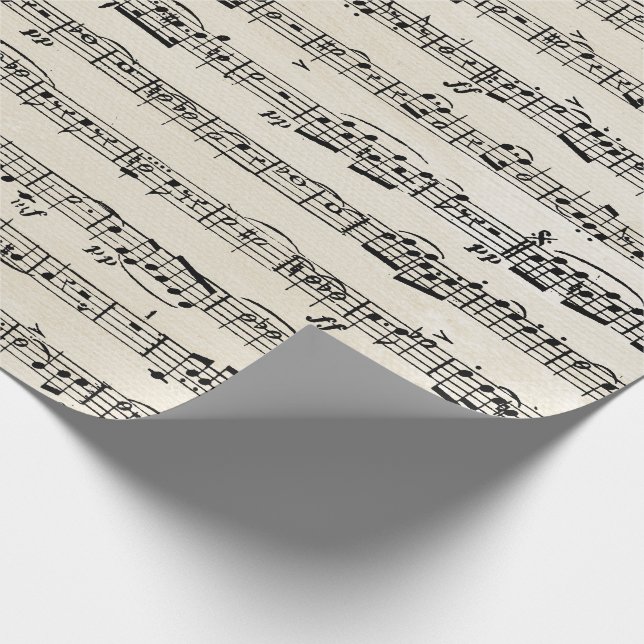 Papel De Regalo Música De Hoja Sobre Textura (Esquina)