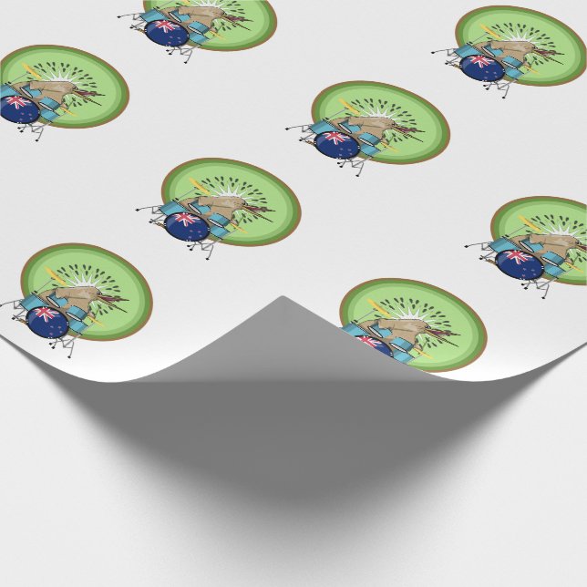 Papel De Regalo Música de Nueva Zelanda Kiwi (Esquina)