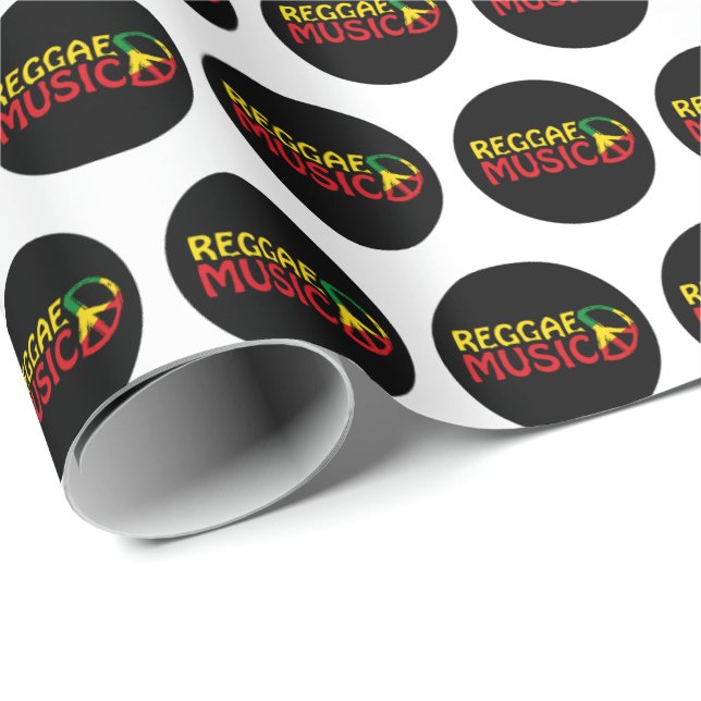 Papel De Regalo Música de reggae - modelo2b-círculo-negro (Esquina del rollo)