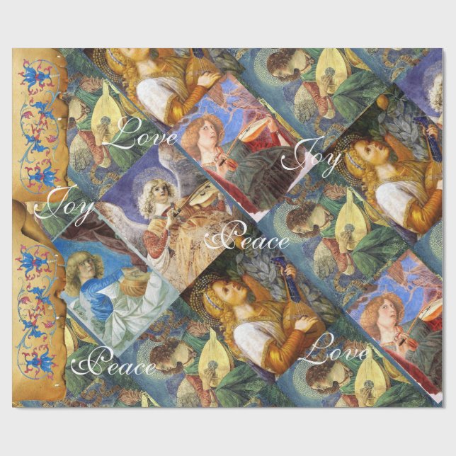 PAPEL DE REGALO MÚSICA HACIENDO ÁNGELES A LOS NAVIDADES, DISFRUTAR (Superficie plana)