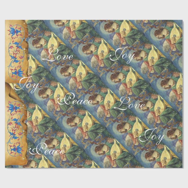 PAPEL DE REGALO MÚSICA HACIENDO ÁNGELES A LOS NAVIDADES, DISFRUTAR (Superficie plana)