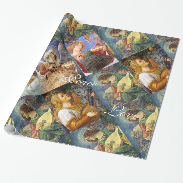 PAPEL DE REGALO MÚSICA HACIENDO ÁNGELES A LOS NAVIDADES, DISFRUTAR (Desenrollado)