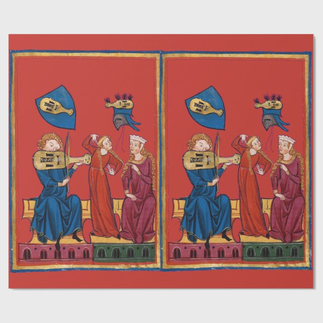 Papel De Regalo Música medieval y danza (Superficie plana)