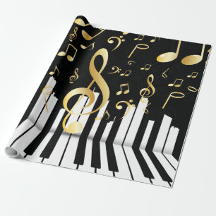 Papel De Regalo Música Nota elegantes Pianos de lujo