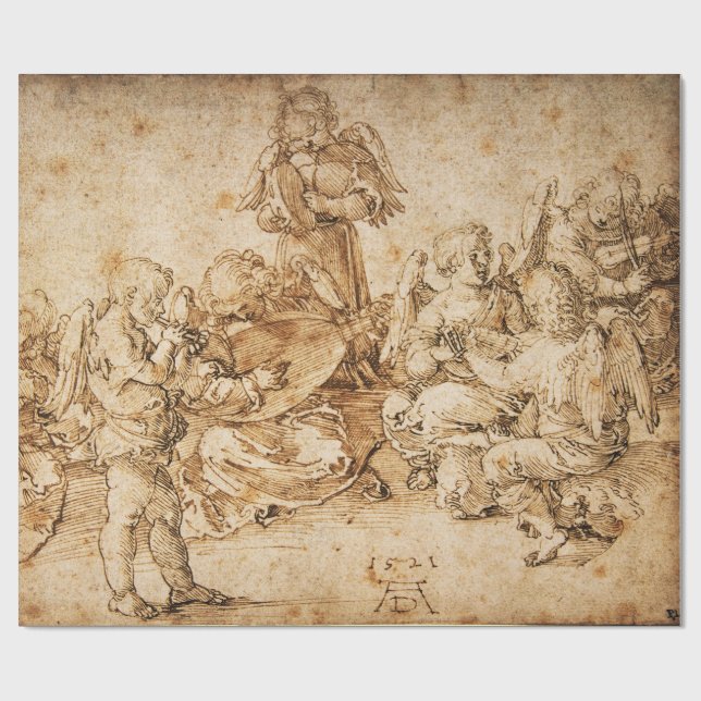Papel De Regalo Música que hace ángeles por Albrecht Durer (Superficie plana)