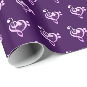 Papel De Regalo Música rosa Músico Corazón