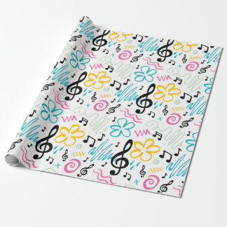Papel De Regalo Música Style Treble Clef de los años 90