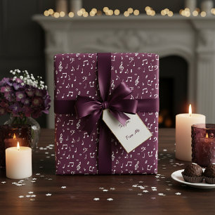 Papel De Regalo Musical Blanco con color de fondo personalizado