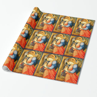 Papel De Regalo Músico del ángel que juega navidad de una chirimia