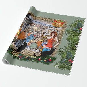 Papel De Regalo Músicos en el antiguo Ámsterdam durante los Navida