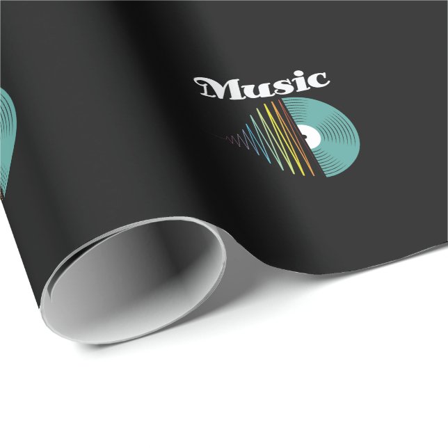 Papel De Regalo Musik Vinyl (Esquina del rollo)