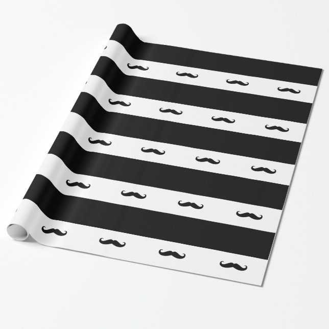 Papel De Regalo Mustaches (Desenrollado)