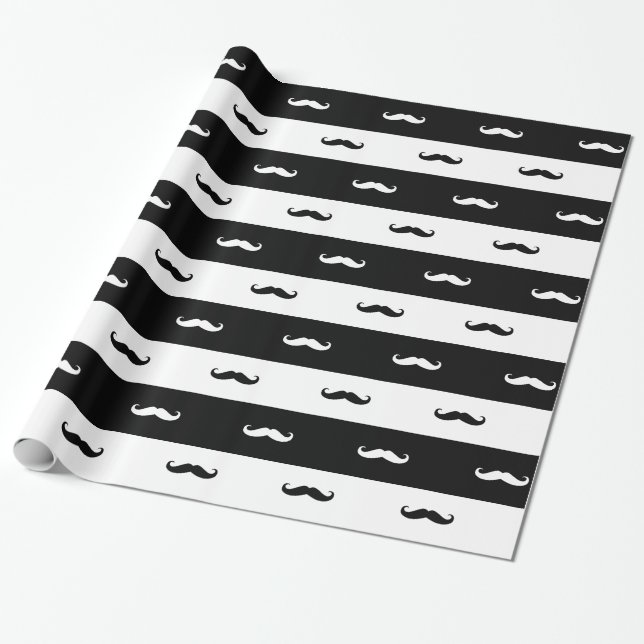 Papel De Regalo Mustaches (Desenrollado)