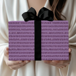 Papel De Regalo Muted Mulberry Glitter Style Horizontal Stripes