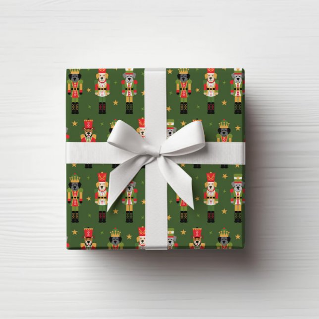Papel De Regalo Muttcracker Navidad - Cascanueces de Perro  (Christmas Muttcracker Dog Gift Wrap)