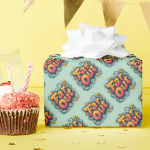 Papel De Regalo Muy Lejano Retro Groovy Hippie Psicodélico de los