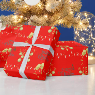 Papel De Regalo Muy moreno con los Navidades rojos de la Manzana C