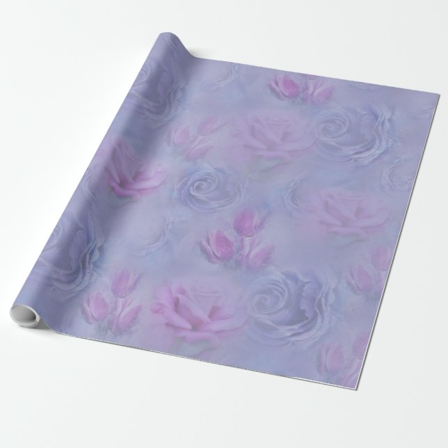 Papel De Regalo Muy peri acuarela, Rosas, tulipanes (Desenrollado)