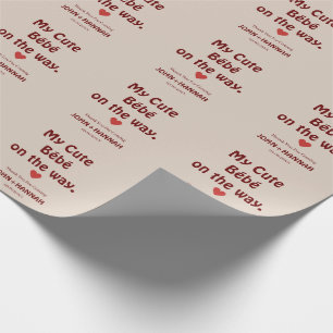 Papel De Regalo My Cute Bébé on the Way Funny co-editó Baby Shower