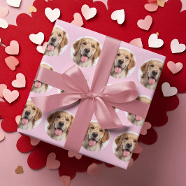 Papel De Regalo My Dog Is My Valentine Custom Photo Wrapping Paper
