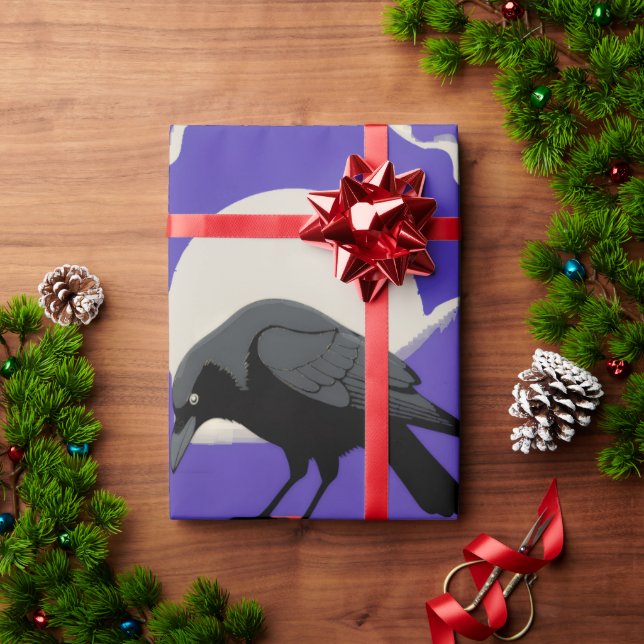 Papel De Regalo 🎁 Mystical Raven Wrapping Paper (Regalo de vacaciones)