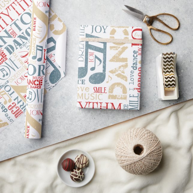 Papel De Regalo Nacido en Dance Blue/Red/Gold ID277 (Artesanía)