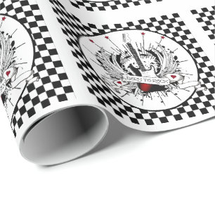 Papel De Regalo Nacido en Rock & Roll Guitar Rocker Músico Gift Wr