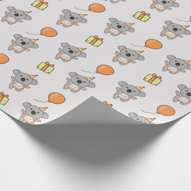 Papel De Regalo Nacimiento Animal Cute Koala Niños Fiesta de cumpl (Esquina)