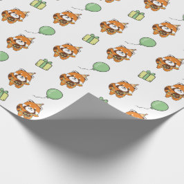 Papel De Regalo Nacimiento Animal Cute Red Panda Niños Fiesta de C