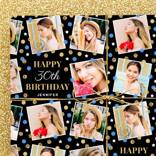 Papel De Regalo Nacimiento Confetti Nombre personalizado Collage d