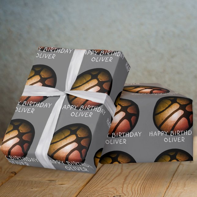 Papel De Regalo Nacimiento de Deportes de Baloncesto Naranja Negro (Subido por el creador)