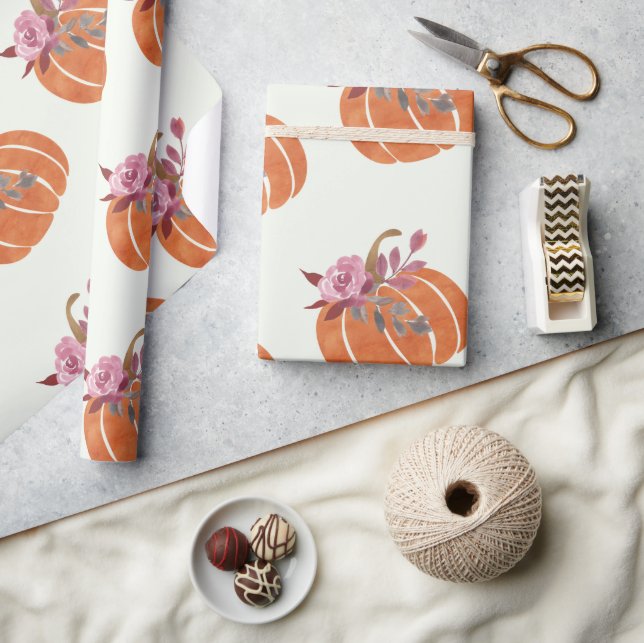 Papel De Regalo Nacimiento de la Calabaza Floral Giratoria de la b (Artesanía)