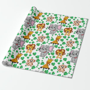 Papel De Regalo Nacimiento de la selva de Personalizado animal de