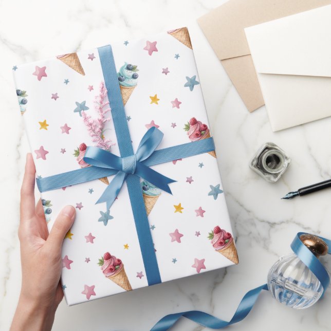 Papel De Regalo Nacimiento De Los Gemelos De Helados (Regalar)