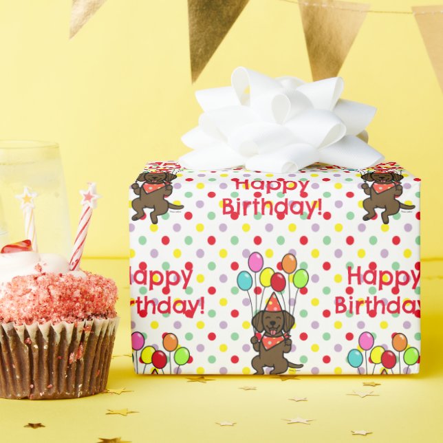 Papel De Regalo Nacimiento de los globos de chocolate Labrador (Fiesta de cumpleaños )