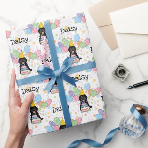 Papel De Regalo Nacimiento de perro de Cockapoo Cavapoo negro