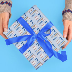 Papel De Regalo Nacimiento del Béisbol Sports Custom Name