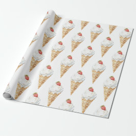 Papel De Regalo Nacimiento del helado de cona de fresa