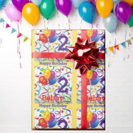 Papel De Regalo Nacimiento del niño Personaliza el nombre y el col