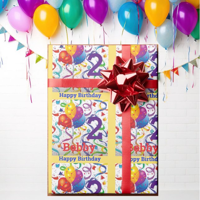 Papel De Regalo Nacimiento del niño Personaliza el nombre y el col (Subido por el creador)